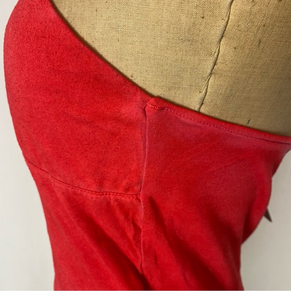 🌷 CAD (Nordstrom) Red Strappy Detail Casual Cropped Tank Top Size XL - Picture 4 of 8